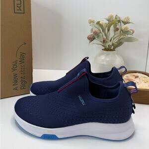 Kuru Atom Slip-on Comfort Sock-Like Sneaker Navy Women 11M NWB FLAW